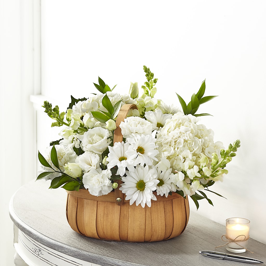 Pure Ivory Basket – Floral Designs Atlanta Llc, Atlanta GA