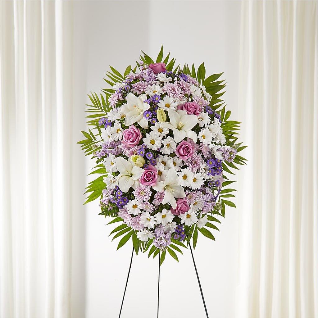 Surrounded by Love Standing Spray – Floral Designs Atlanta Llc, Atlanta GA