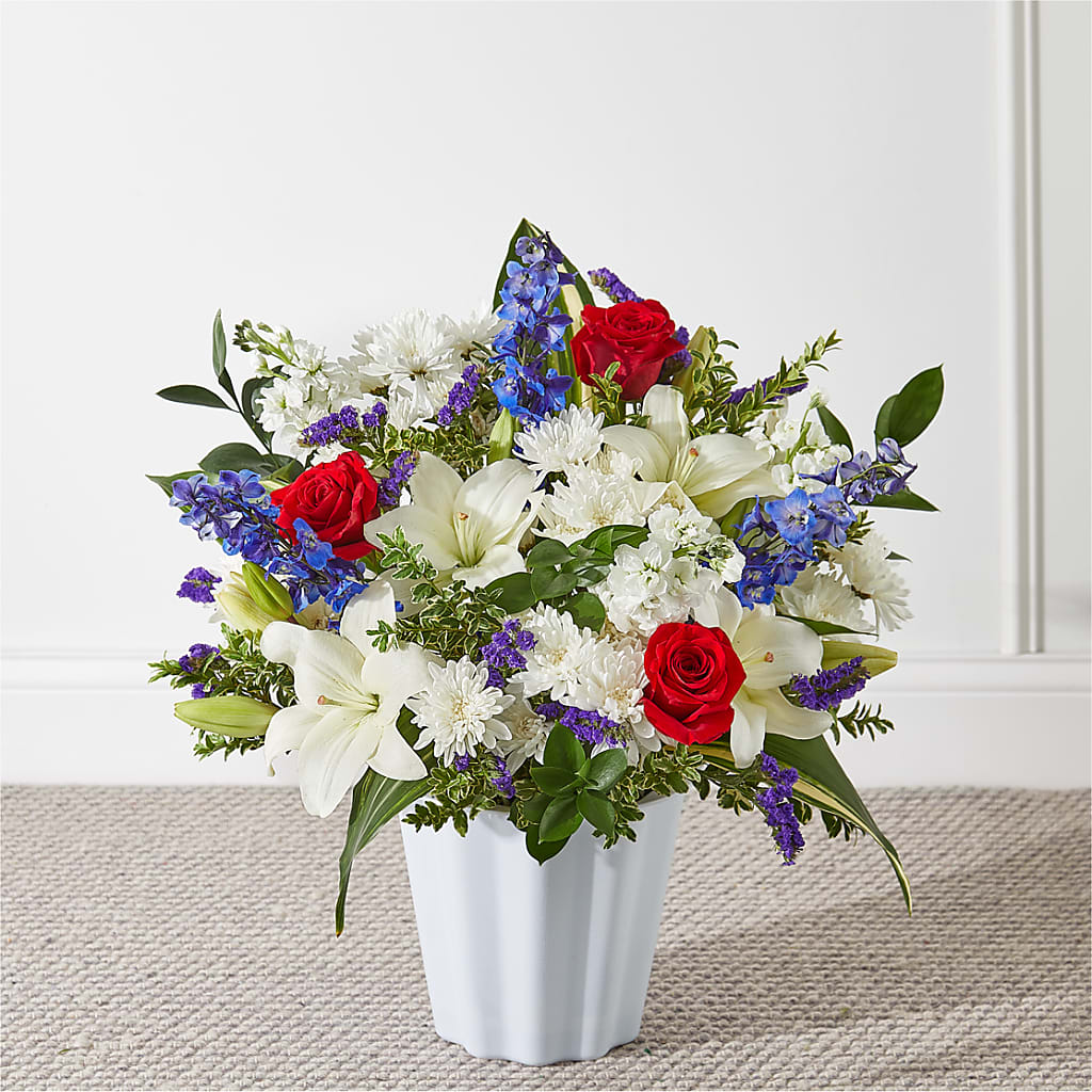 Consoled Floor Basket – Floral Designs Atlanta Llc, Atlanta GA