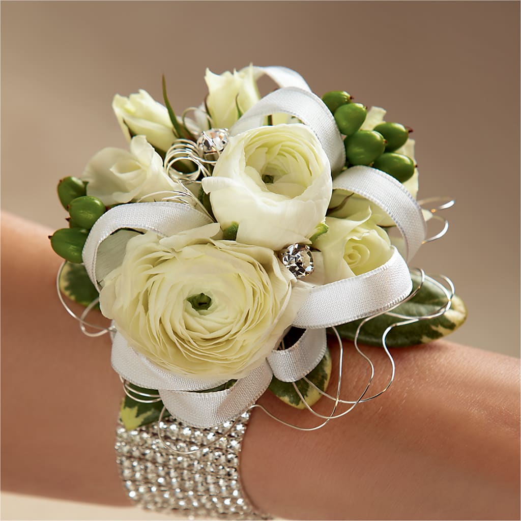 White Wedding Corsage – Floral Designs Atlanta Llc, Atlanta GA