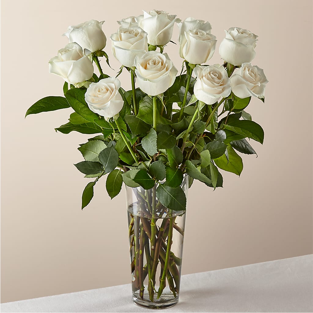 Long Stem White Rose Bouquet –  Floral Designs Atlanta Llc, Atlanta GA