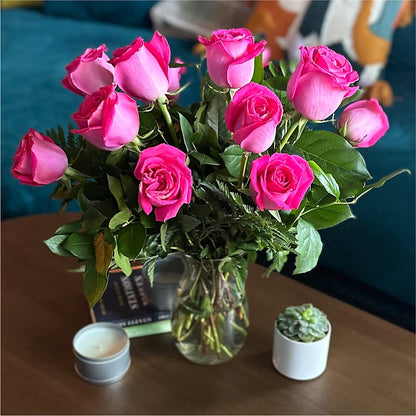 Long Stem Pink Rose Bouquet –  Floral Designs Atlanta Llc, Atlanta GA