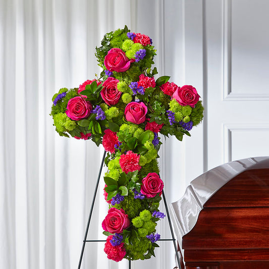 Tribute Rose Floral Cross –  Floral Designs Atlanta Llc, Atlanta GA