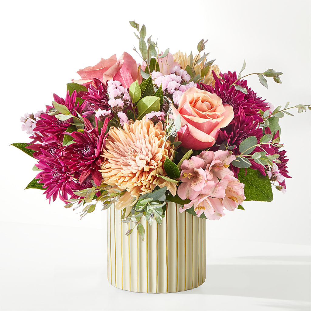 Berry Cobbler Bouquet with Ivory Vase –  Floral Designs Atlanta Llc, Atlanta GA