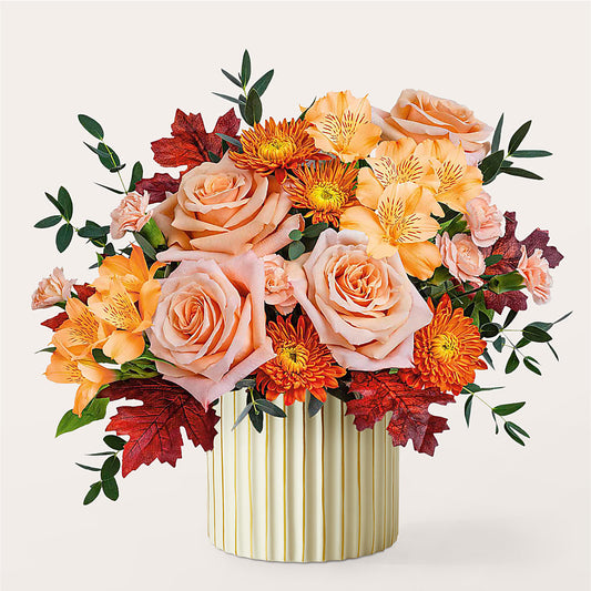 Spiced Latte Bouquet with Ivory Vase –  Floral Designs Atlanta Llc, Atlanta GA
