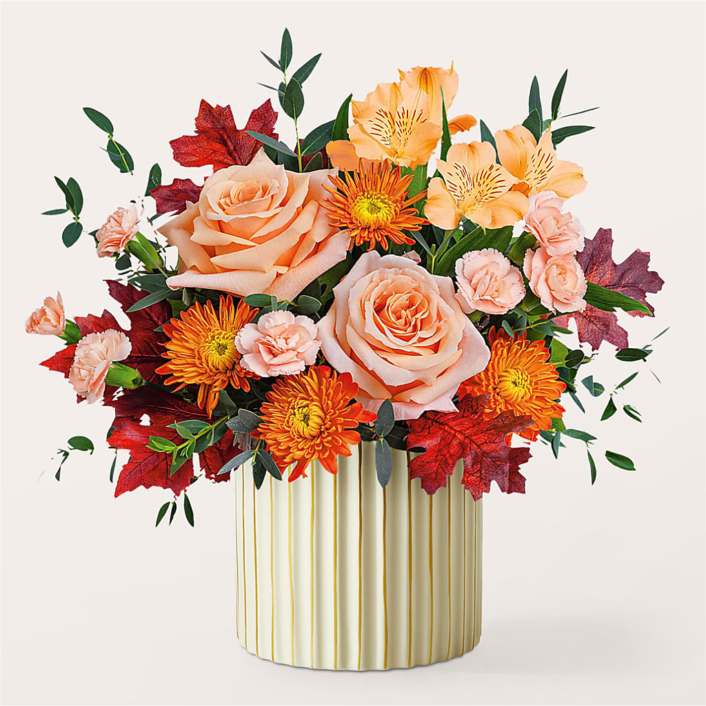 Spiced Latte Bouquet with Ivory Vase –  Floral Designs Atlanta Llc, Atlanta GA