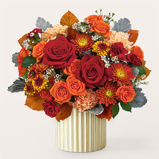 Merlot Bouquet with Ivory Vase –  Floral Designs Atlanta Llc, Atlanta GA