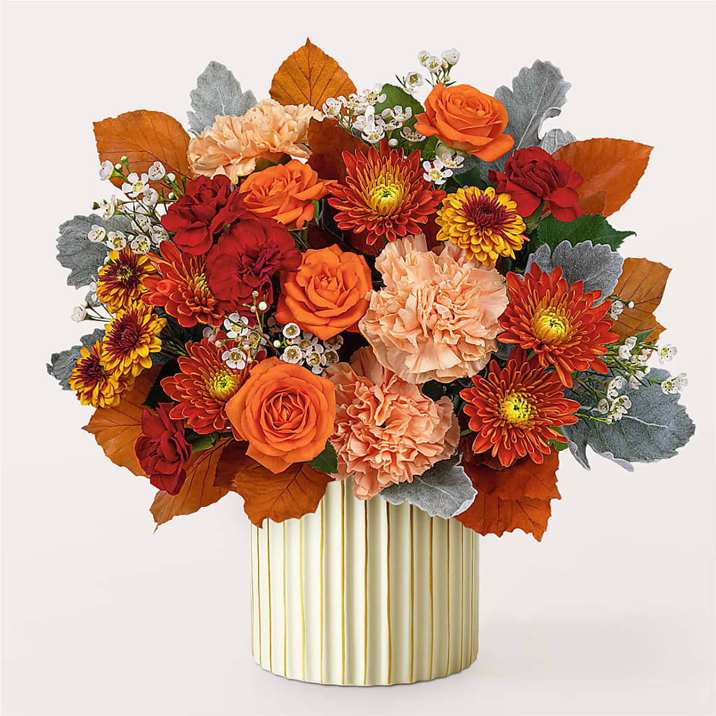 Merlot Bouquet with Ivory Vase –  Floral Designs Atlanta Llc, Atlanta GA